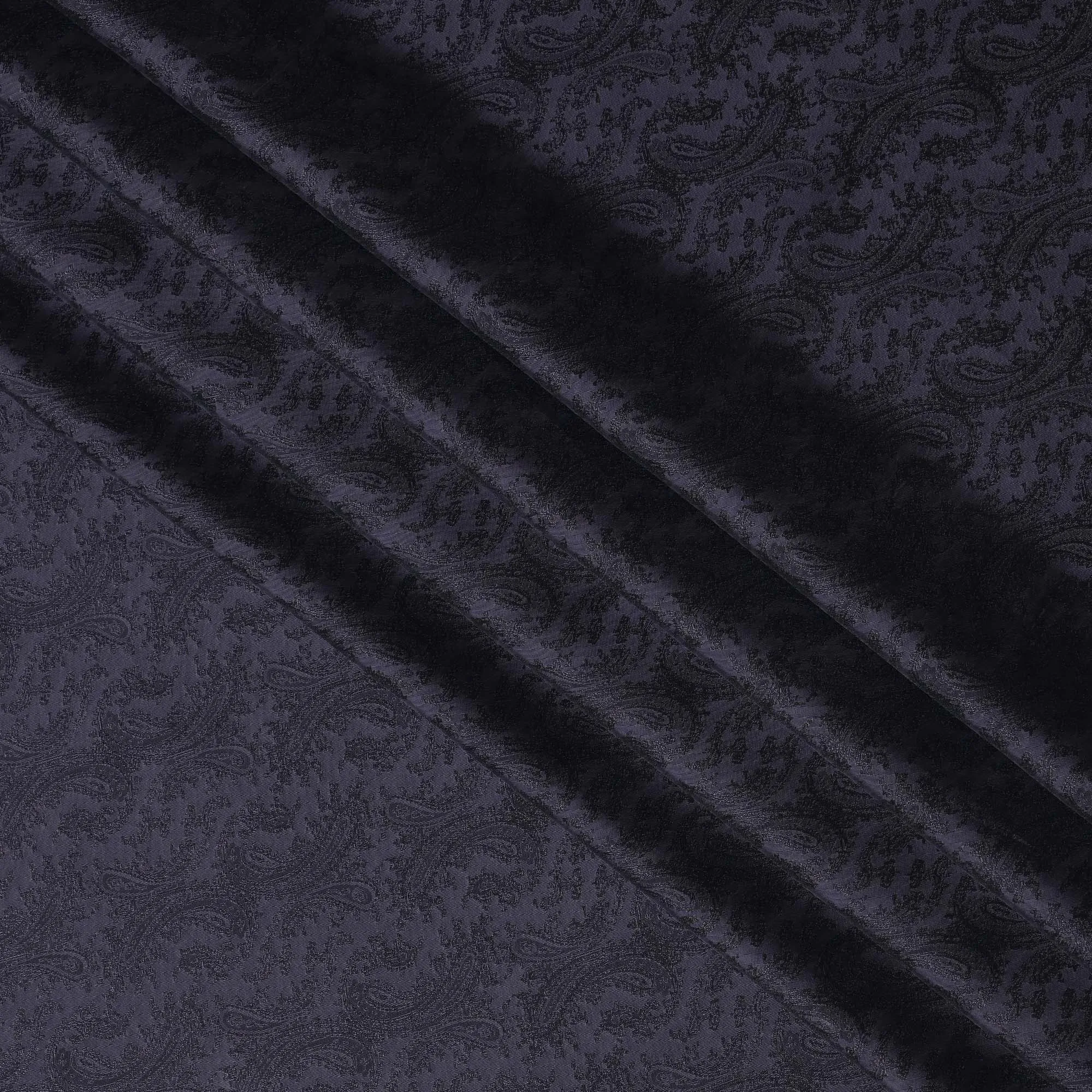 Dark Purple Paisley Cupro Bemberg Fabric, 140 cm Wide, Made in Japan-D21007