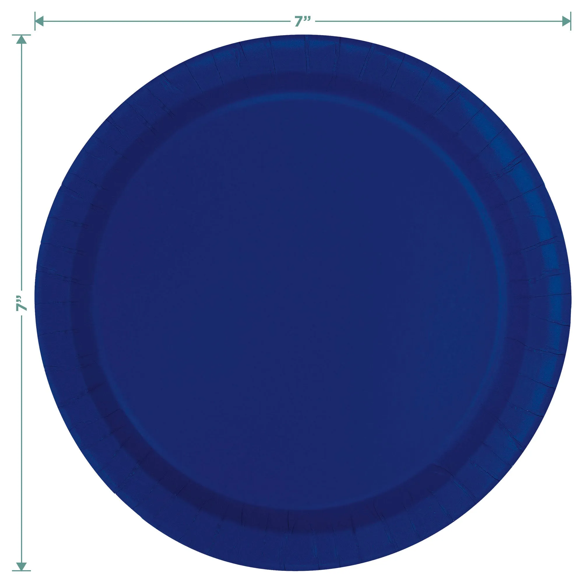 Disposable Round 7" Paper Plates in Powder Blue, Navy, White, & Silver (20ct of Each)