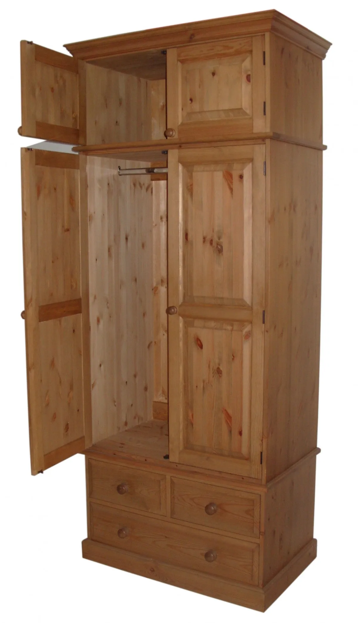 **Double Wardrobe with 3 Drawer or 2 Full Drawer Base