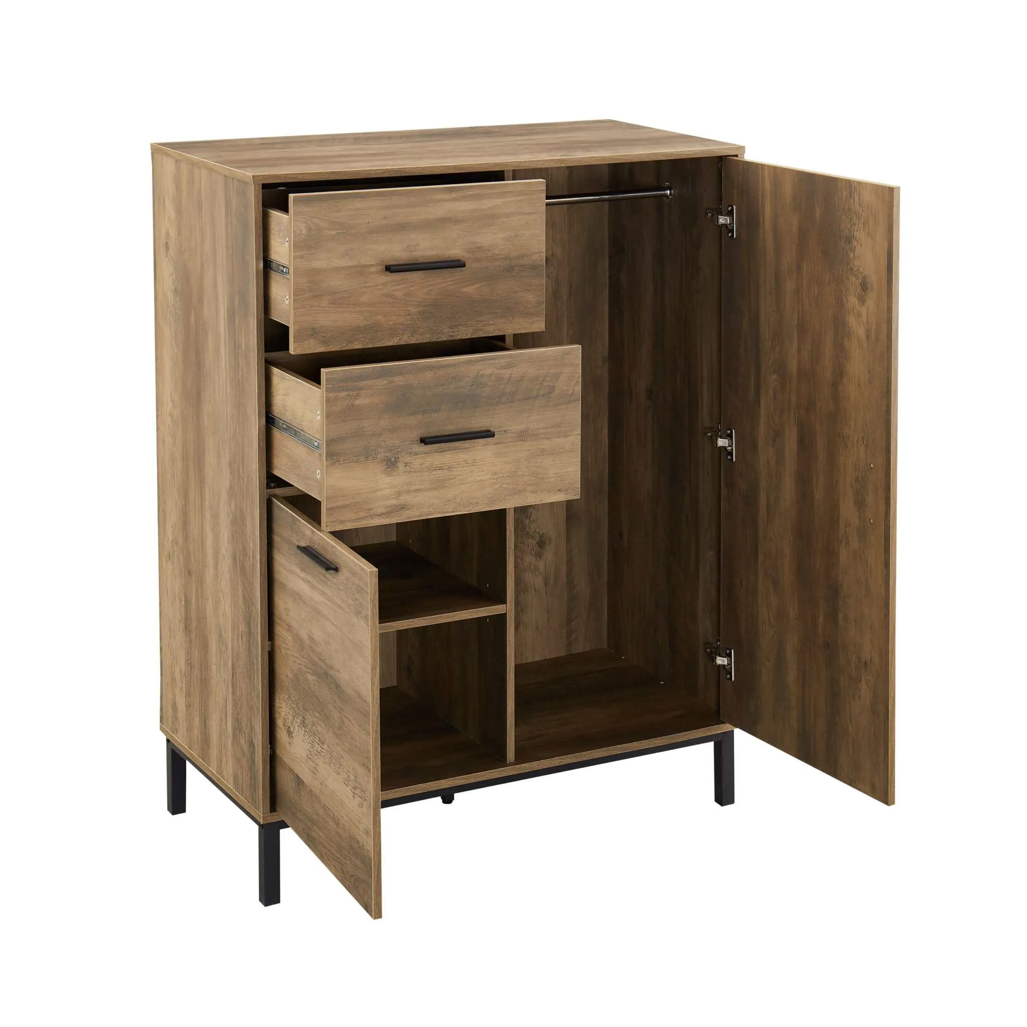 Dresser and Nightstand Set - MerryLuk Bronx Wardrobe Bundle