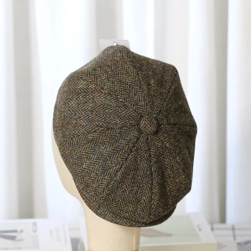 Elegant Tweed Wool Newsboy Cap