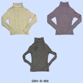 Elevate Your Look – High Neck Sweater for Effortless Elegance(9-166)