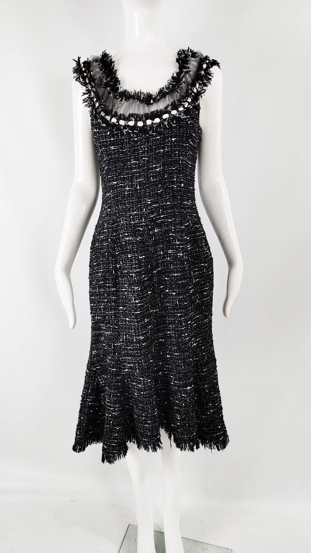 Emanuel Ungaro Vintage Black & White Tweed Dress