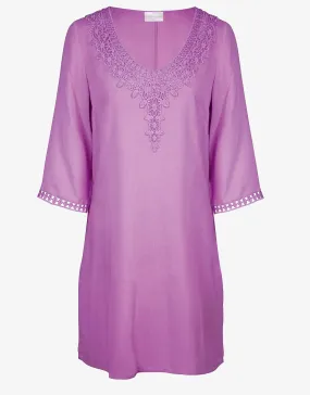 Embroidered Tunic - Violet