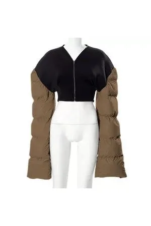 Extra Long Puffy Sleeve Crop Jacket