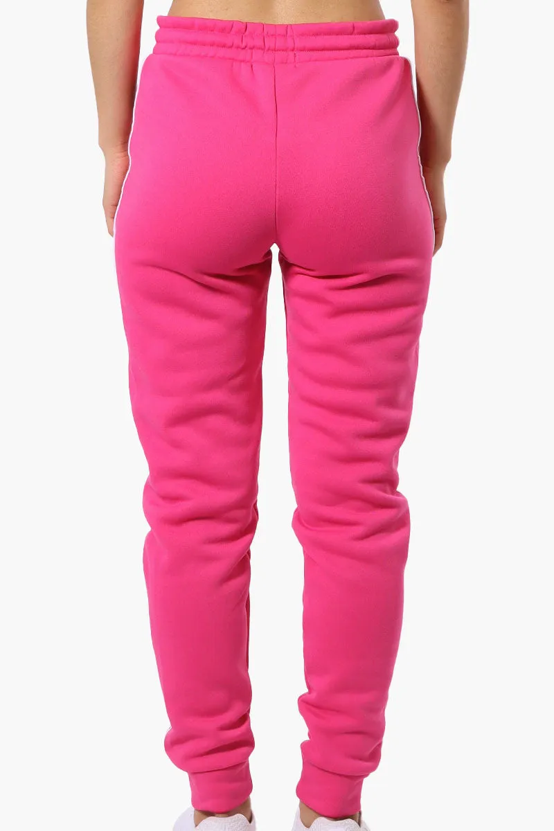 Fahrenheit Tie Waist Side Piping Joggers - Pink