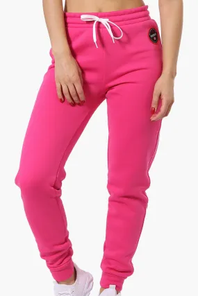 Fahrenheit Tie Waist Side Piping Joggers - Pink