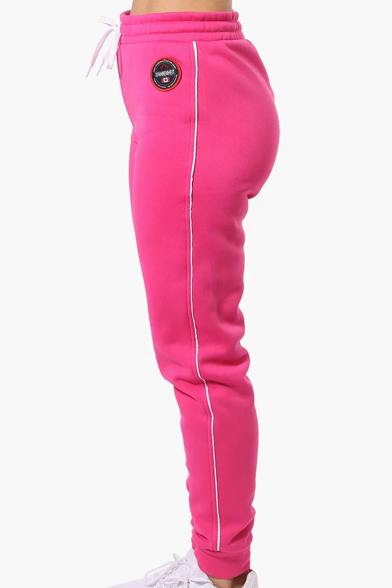 Fahrenheit Tie Waist Side Piping Joggers - Pink