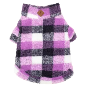 Fleece Pullover | Purple & Navy Plaid