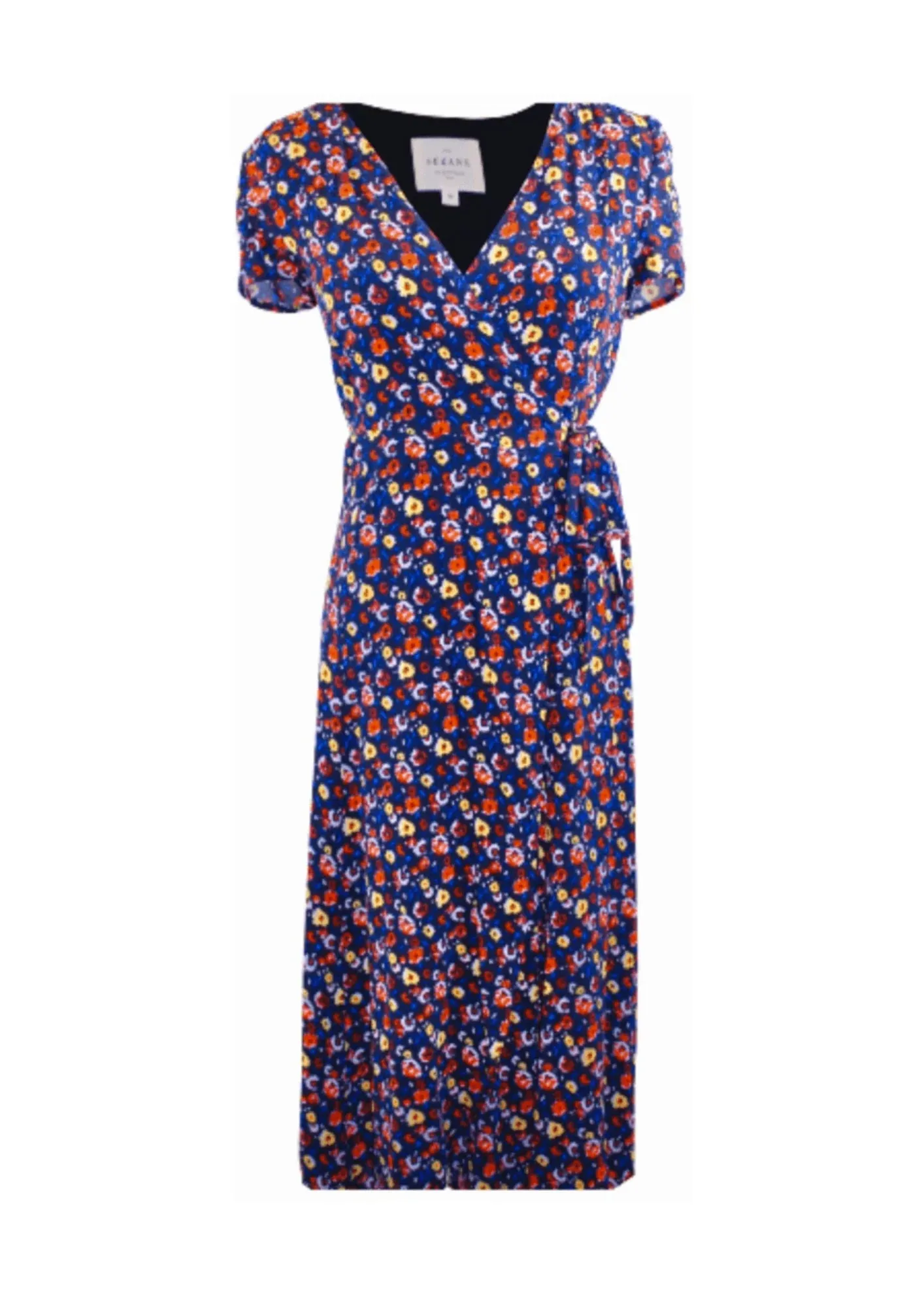 FLOWER PRINTED WRAP DRESS