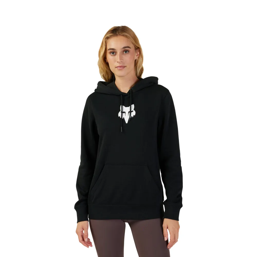 FOX WOMENS FOX HEAD FLEECE PULLOVER HOODY [BLACK]