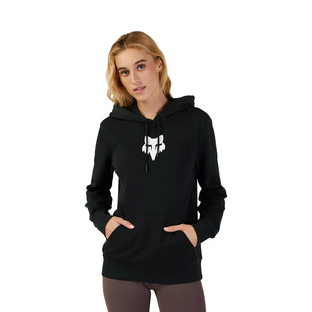 FOX WOMENS FOX HEAD FLEECE PULLOVER HOODY [BLACK]