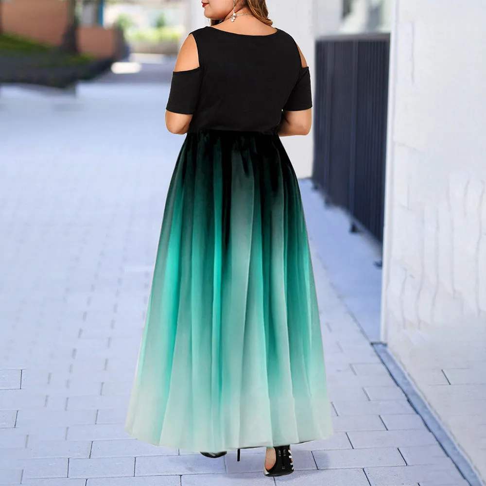 Funki Buys | Dresses | Women's Plus Size Prom Gradient Dress