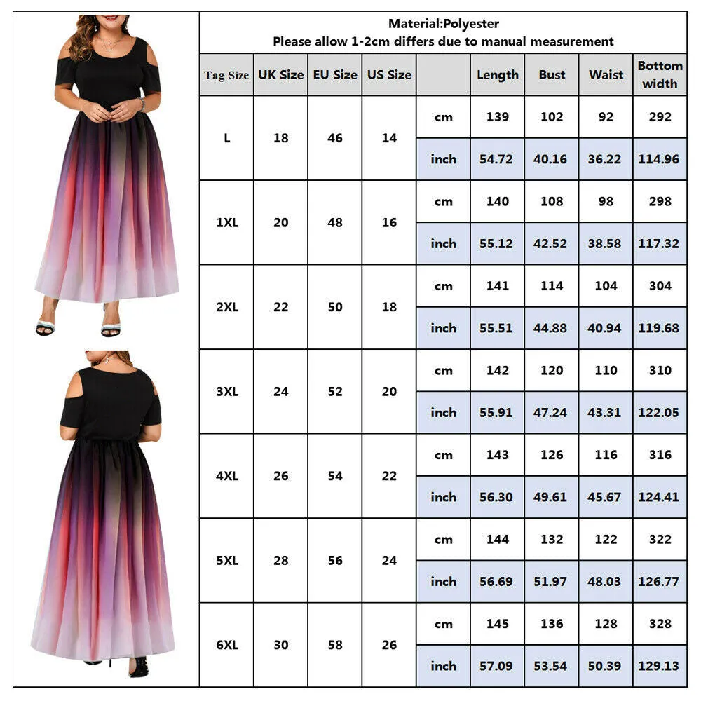 Funki Buys | Dresses | Women's Plus Size Prom Gradient Dress