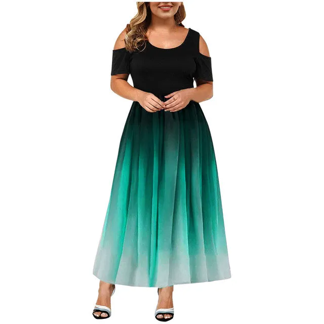 Funki Buys | Dresses | Women's Plus Size Prom Gradient Dress