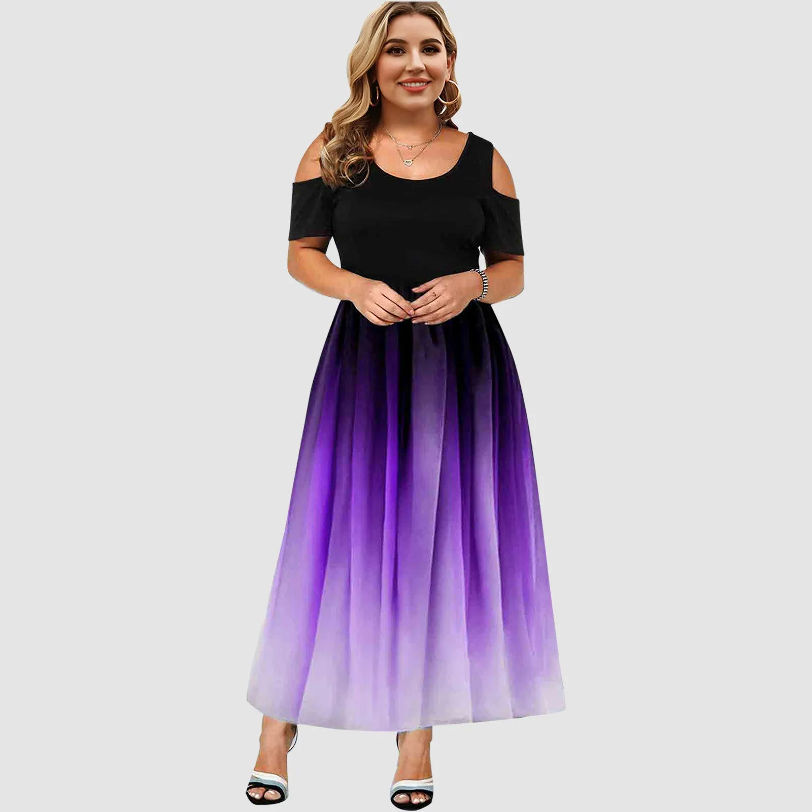 Funki Buys | Dresses | Women's Plus Size Prom Gradient Dress