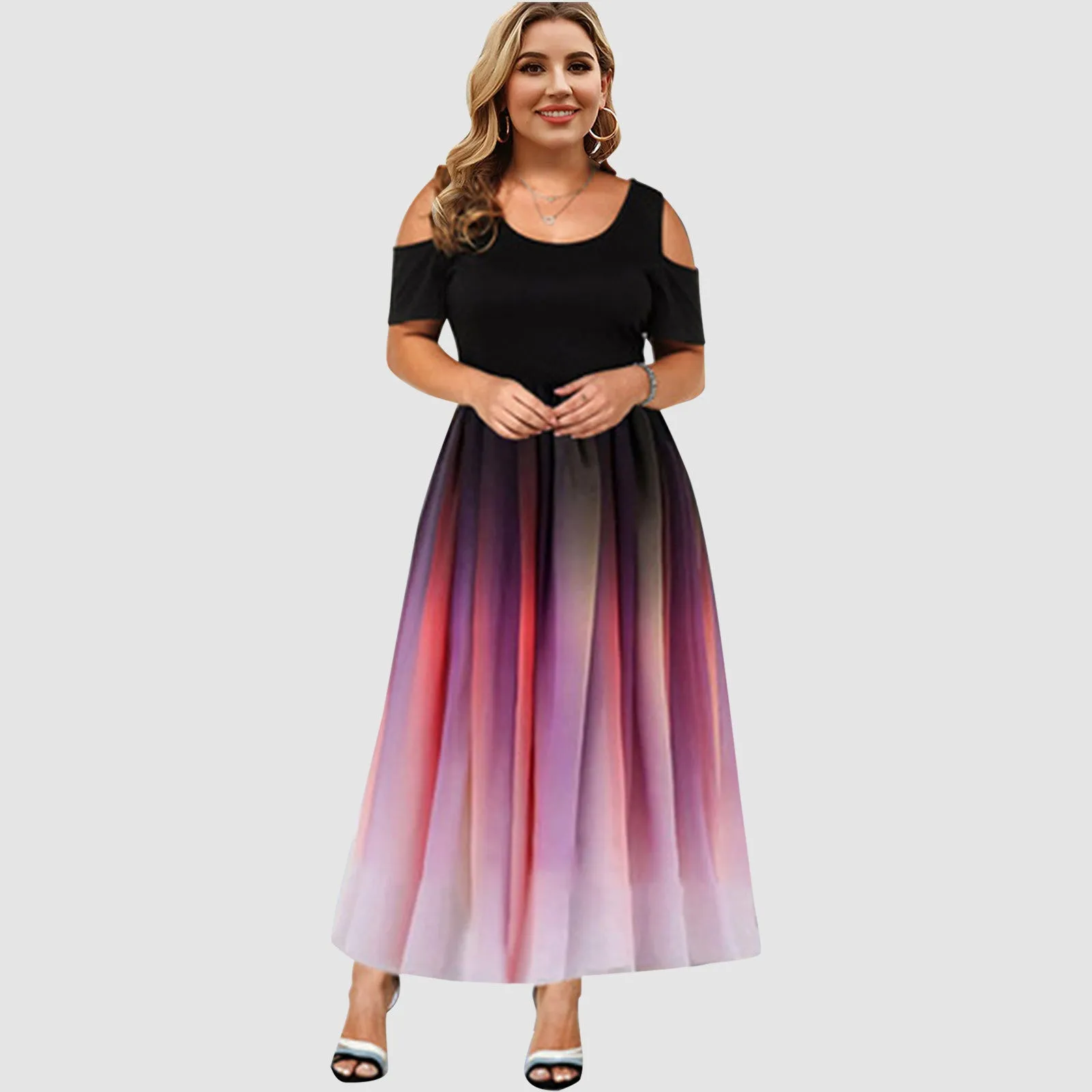 Funki Buys | Dresses | Women's Plus Size Prom Gradient Dress