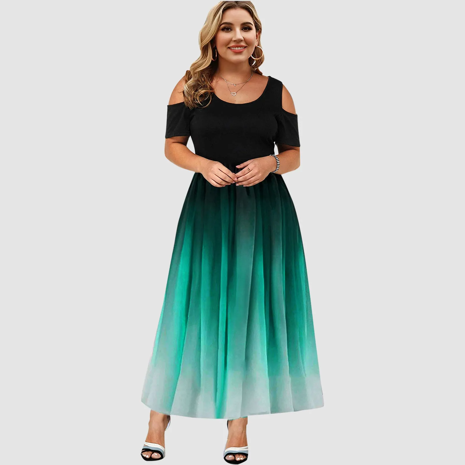 Funki Buys | Dresses | Women's Plus Size Prom Gradient Dress