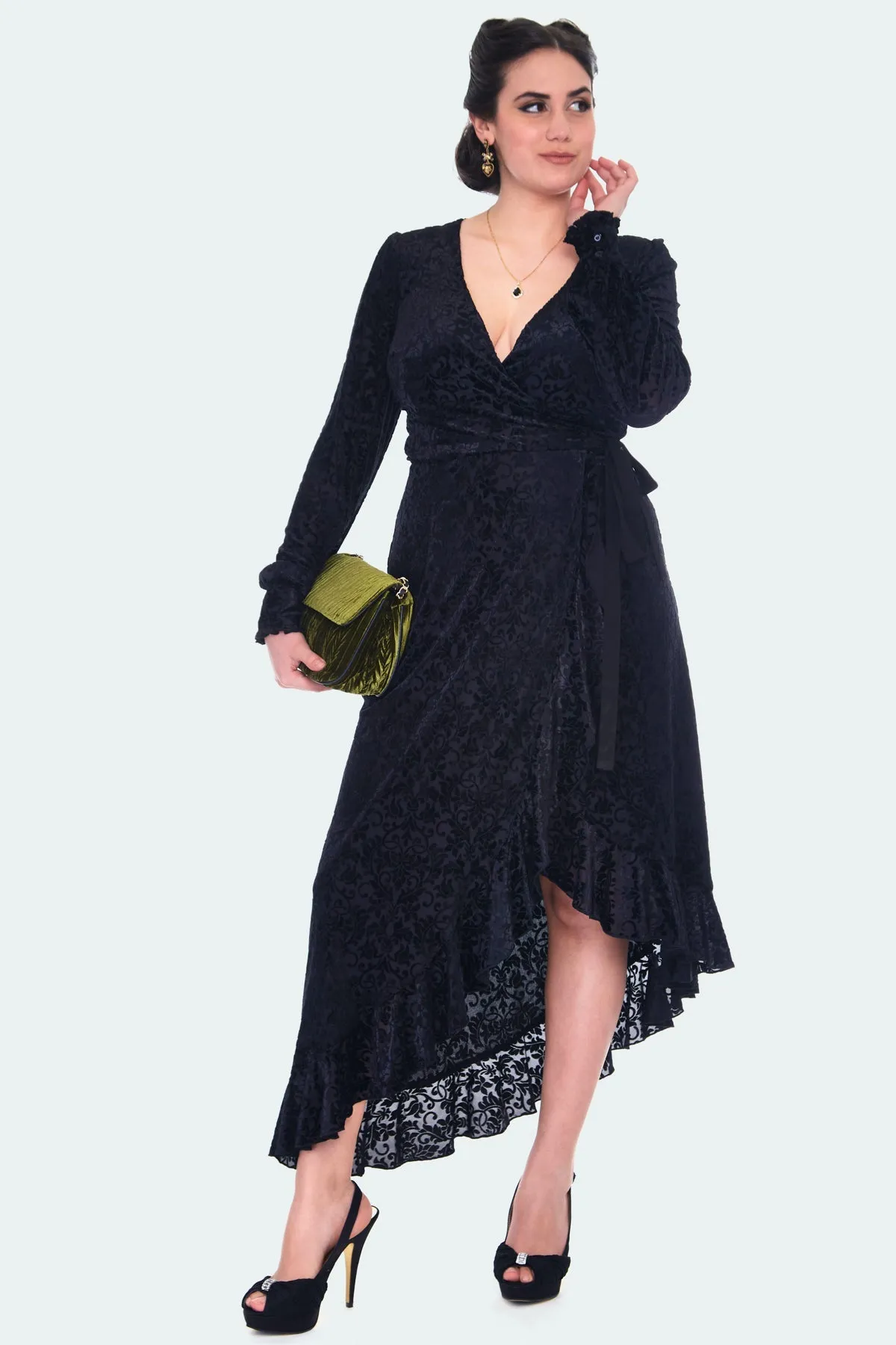 Gayle Vamp Wrap Dress