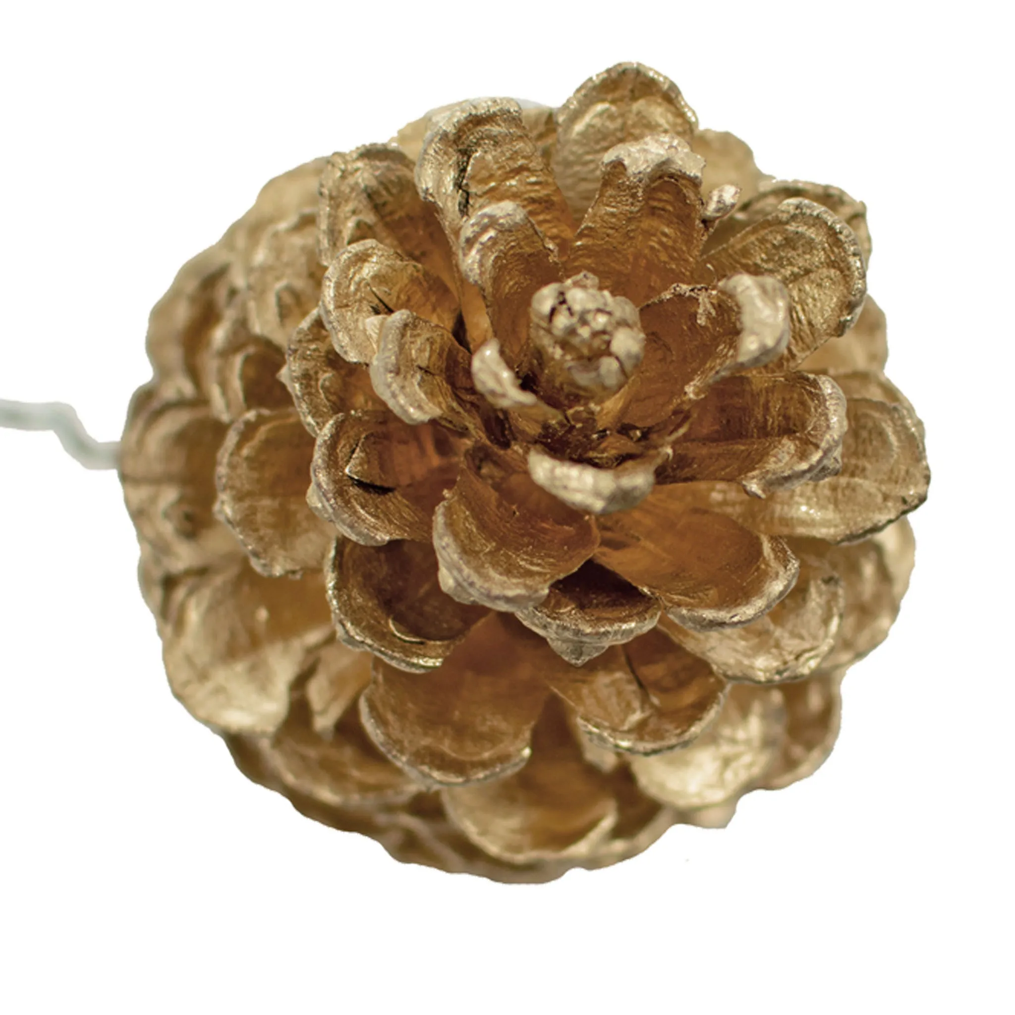 Gold Pine Cones with Hanging Wires