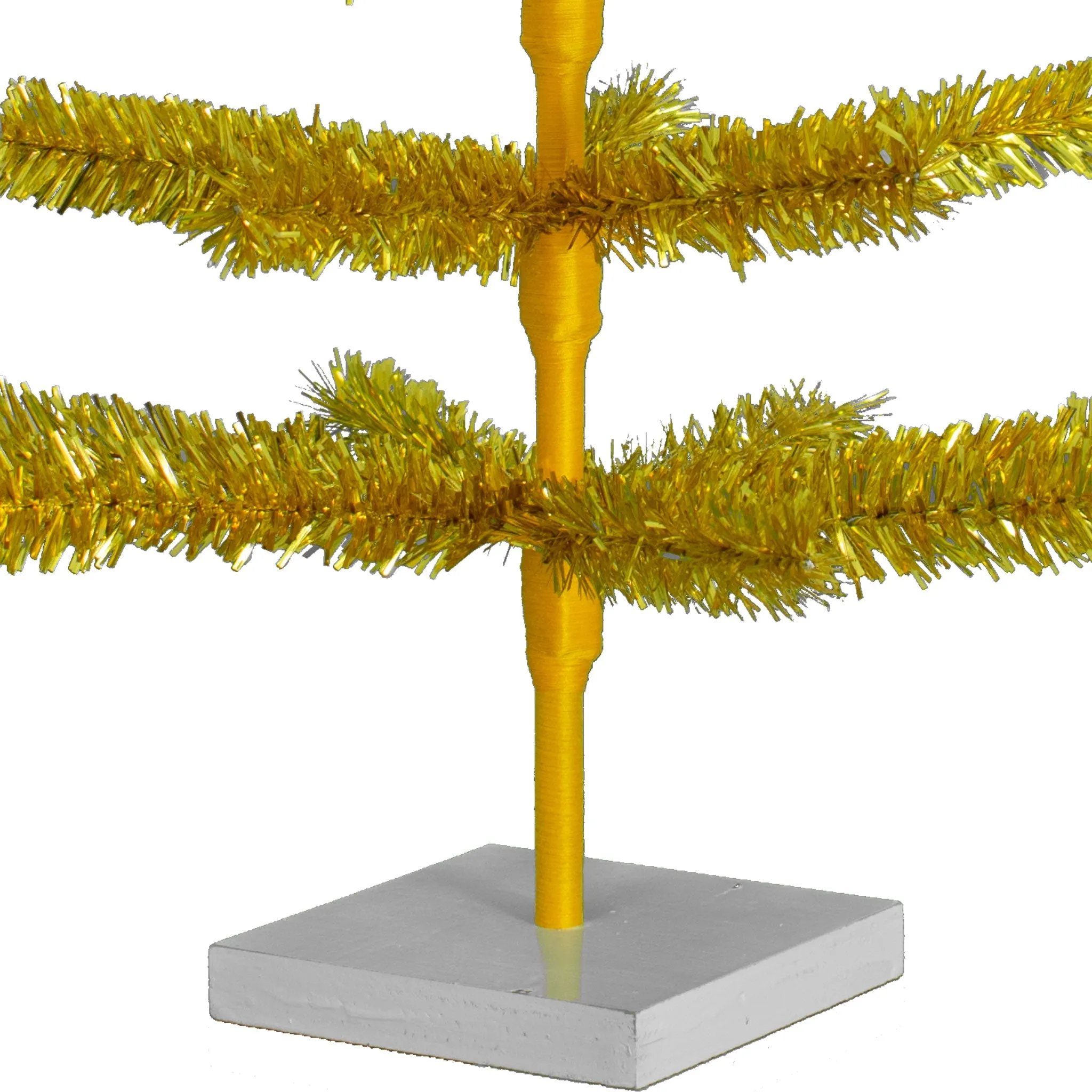 Gold Tinsel Tree with 1in Thin Brush