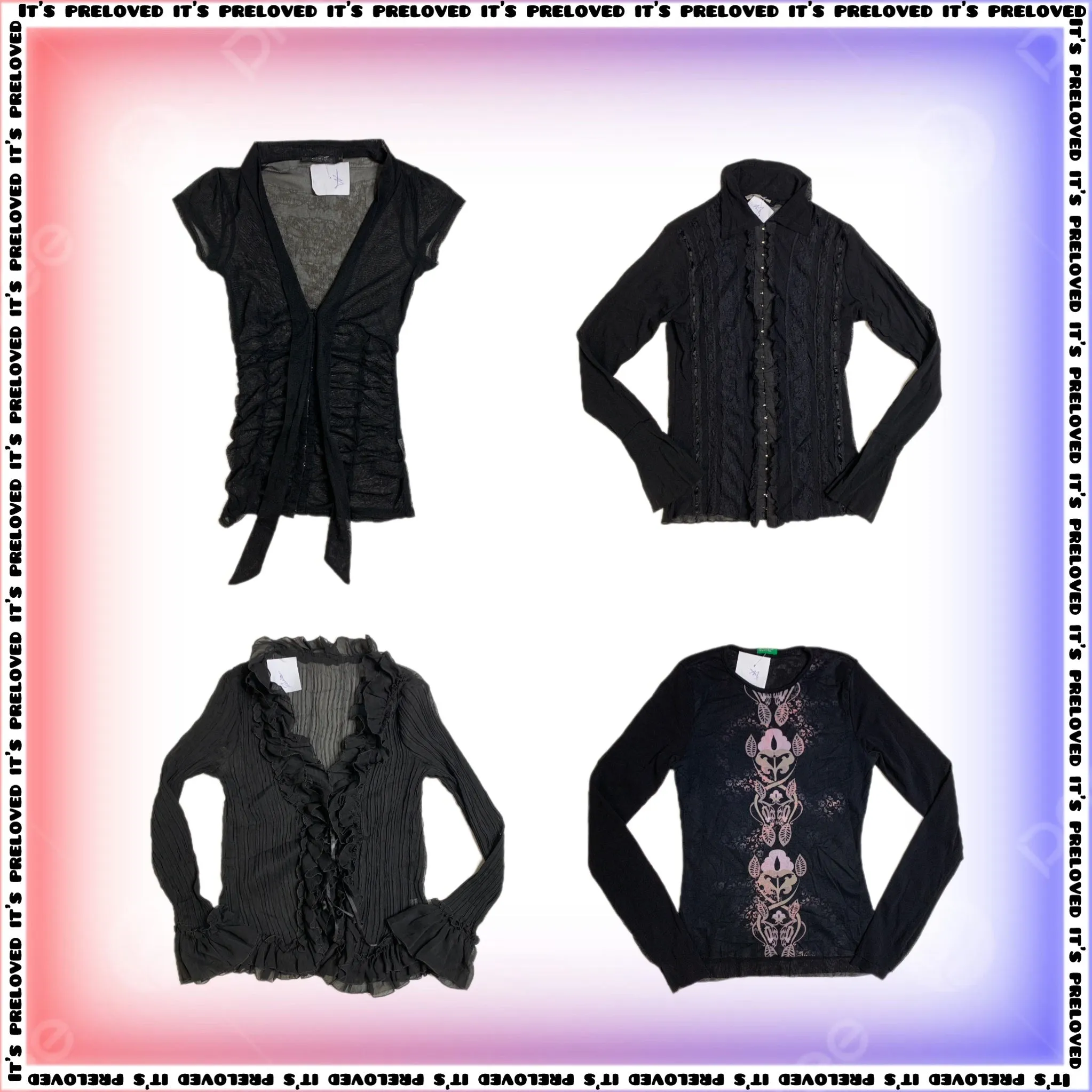 Gothic Black Y2K Winter Tops Mix (SS-781)