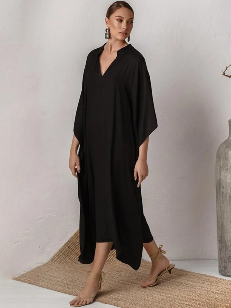 Gracie Silky Kaftan Tunic Dress - 3 Colors