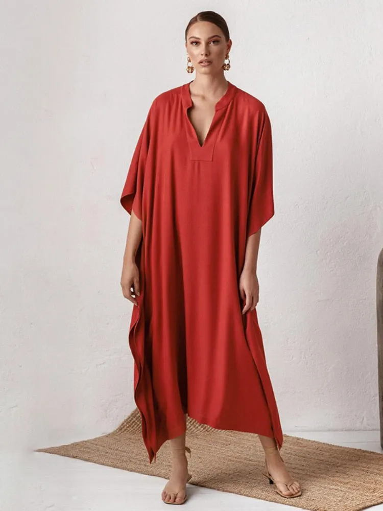 Gracie Silky Kaftan Tunic Dress - 3 Colors