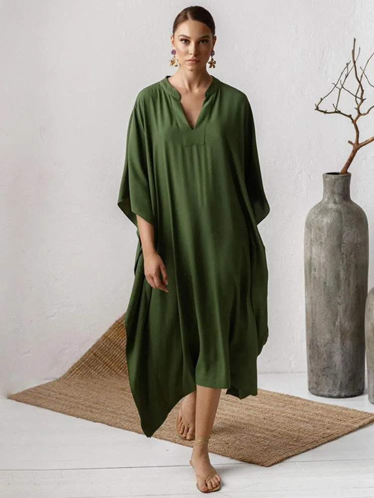 Gracie Silky Kaftan Tunic Dress - 3 Colors