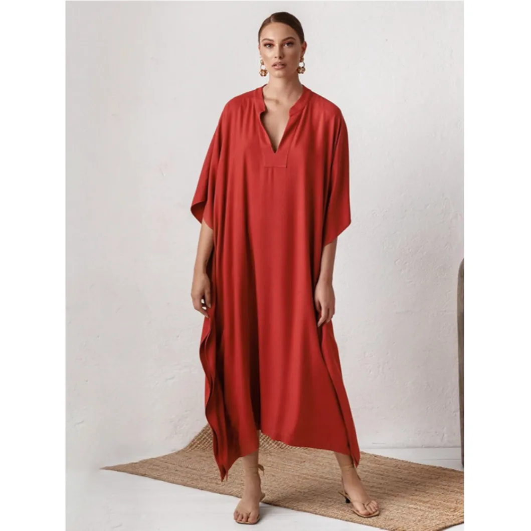 Gracie Silky Kaftan Tunic Dress - 3 Colors