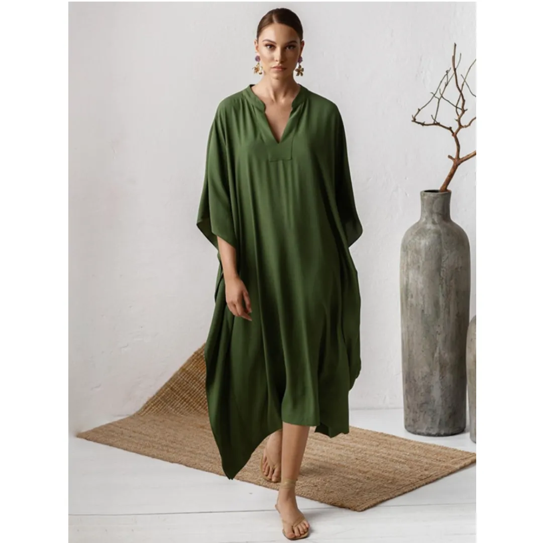 Gracie Silky Kaftan Tunic Dress - 3 Colors