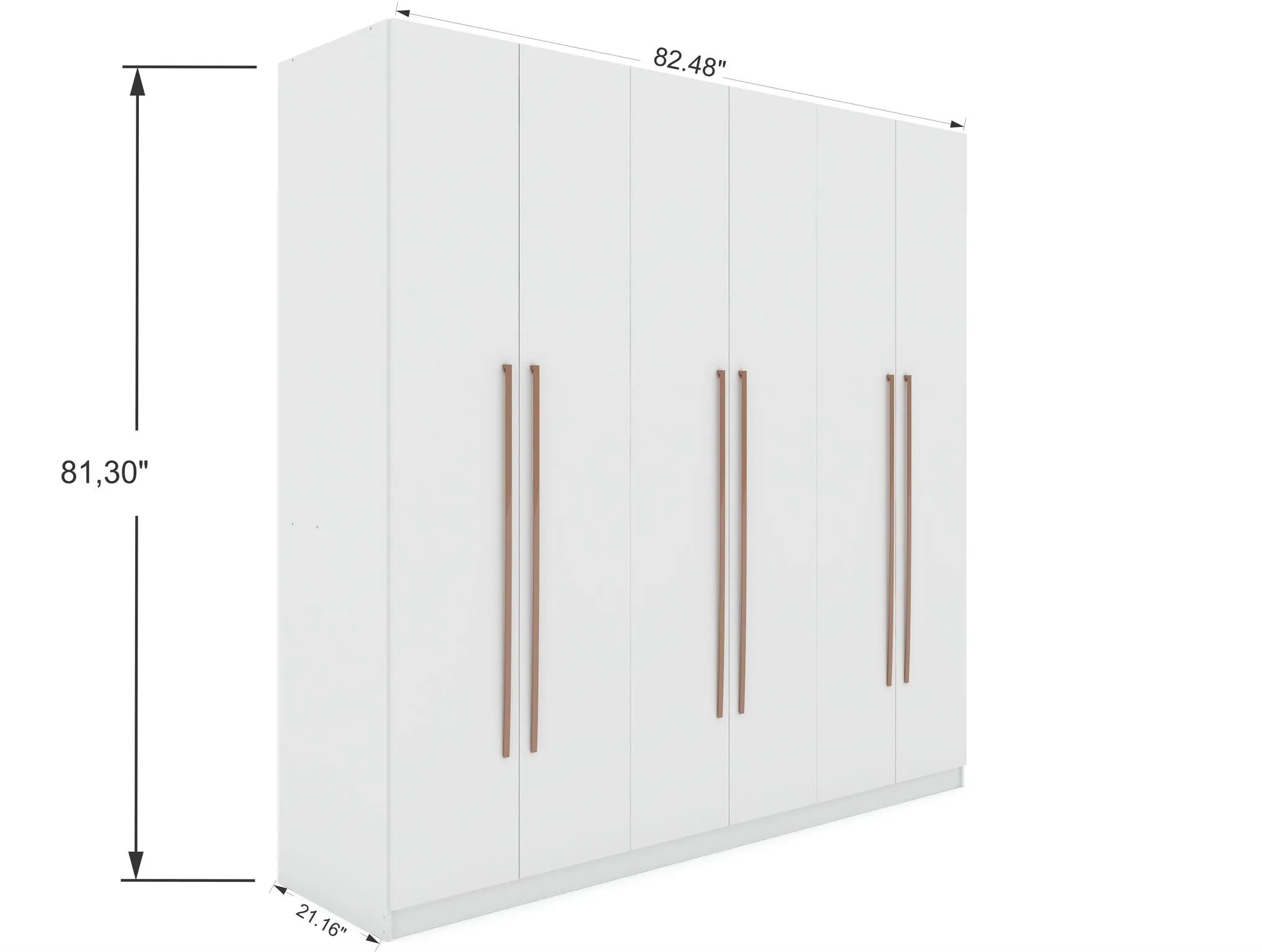 Gramercy Modern Freestanding Wardrobe Armoire Closet in White