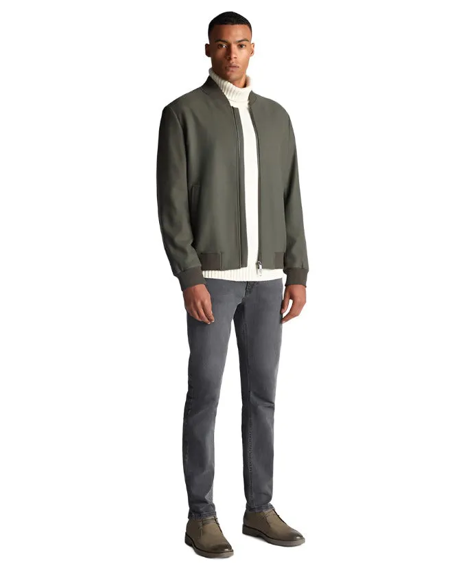 ID80090-Remus Uomo  Green Flannel Bomber Jacket