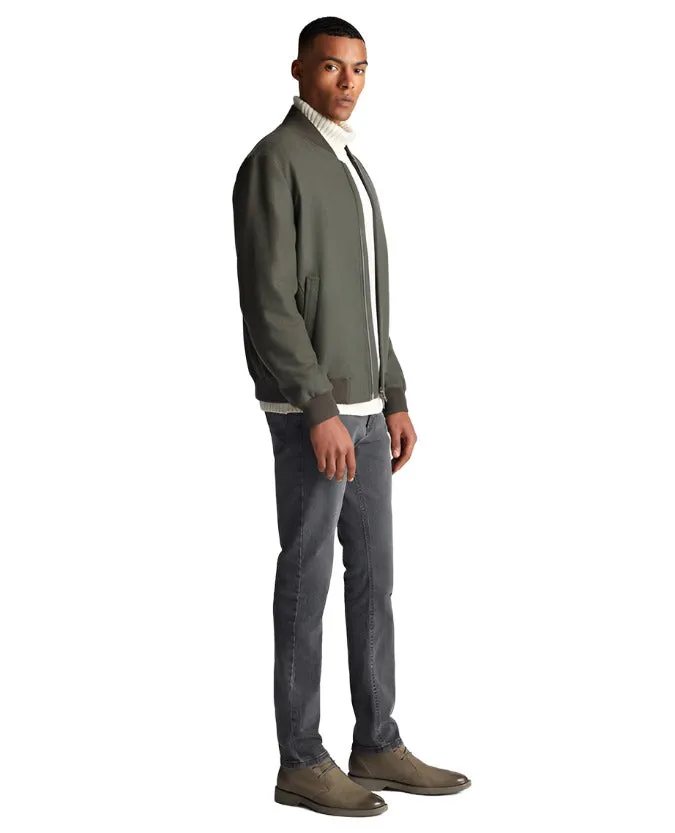 ID80090-Remus Uomo  Green Flannel Bomber Jacket