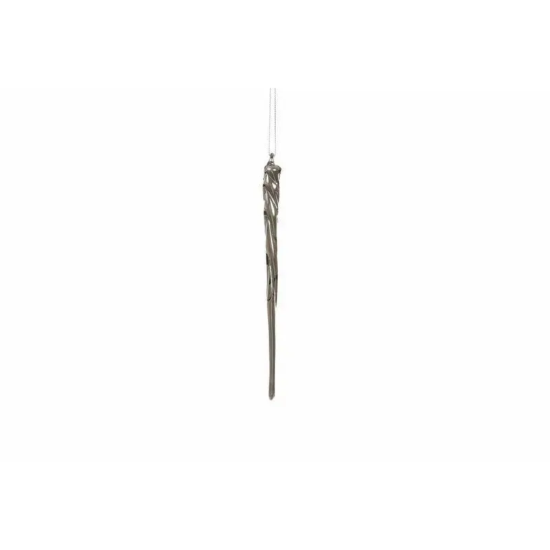 Jingles 20cm Shiny Steel Grey Glass Icicle