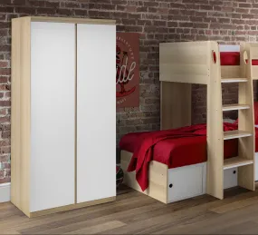 Jupiter 2 Door Wardrobe - White/Oak