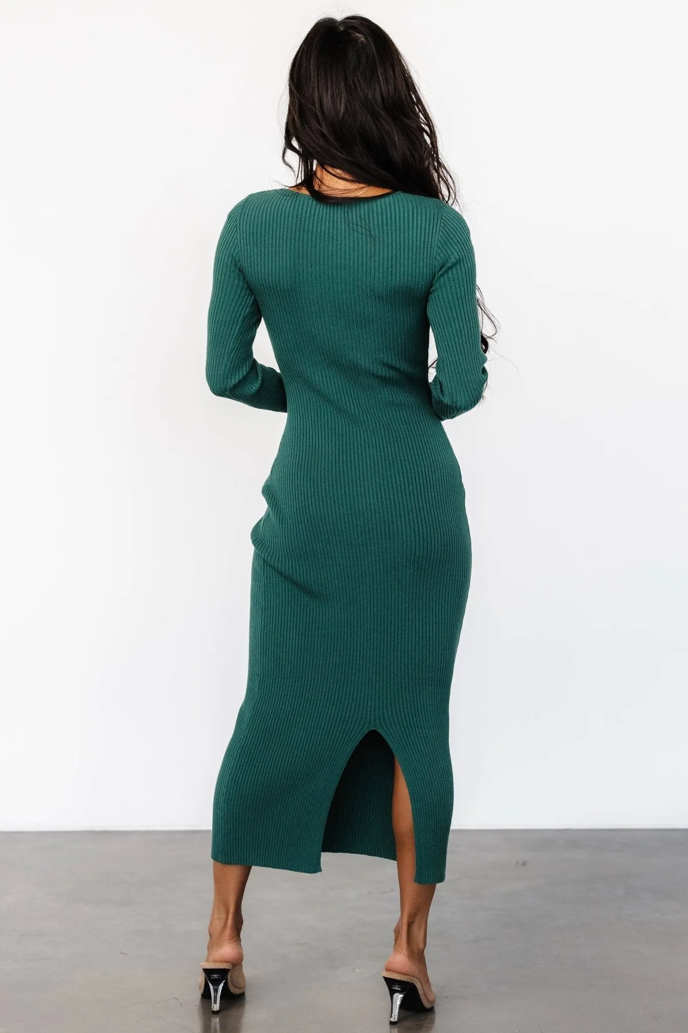 Kendall Ribbed Midi Dress | Green