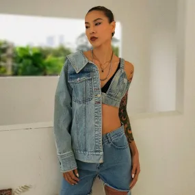 Ladies strapless denim jacket