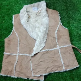 Leather Faux Shearling Vest