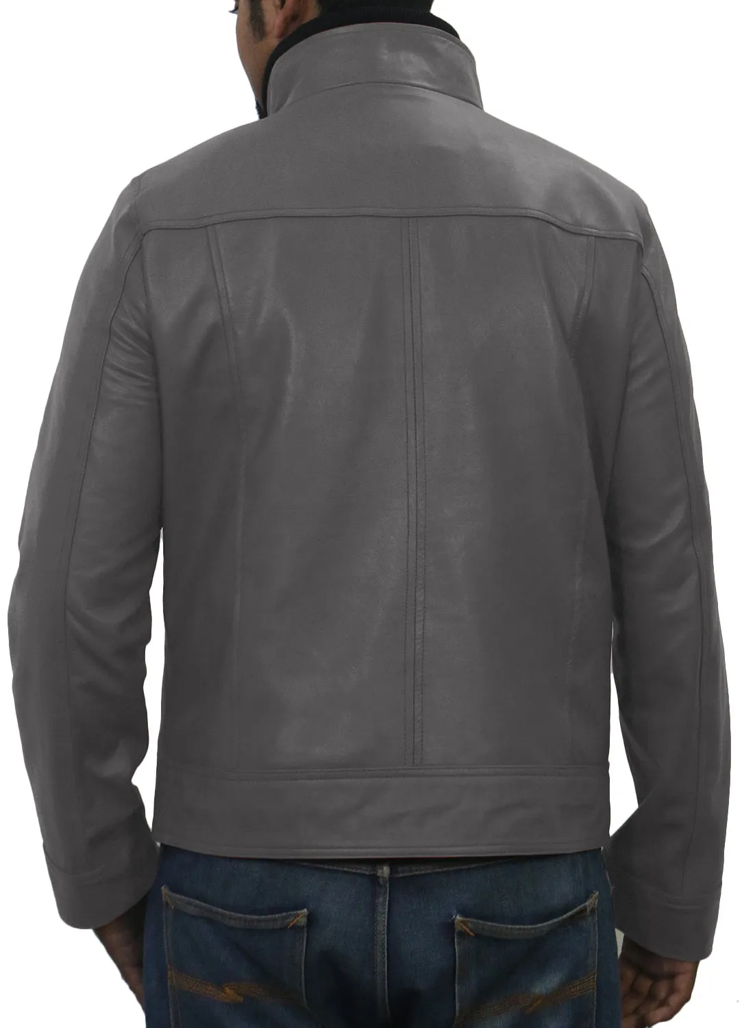 Leather Jackets Hub Mens Genuine Lambskin Leather Jacket (Black, Fencing Jacket) - 1501101