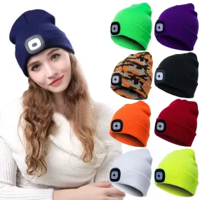 LED Lighted Unisex Winter Cap for Outdoor Activities