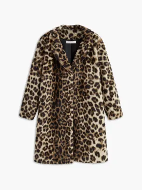 Leopard Print Oversized Faux Fur Coat