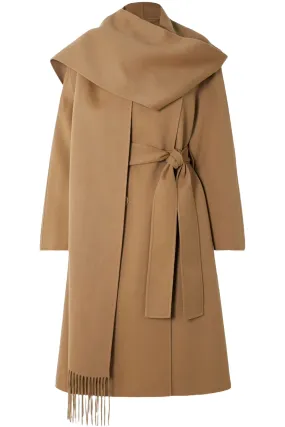 Lepage Fringed Scarf-detailed Double-breasted Wool and Silk-blend Coat