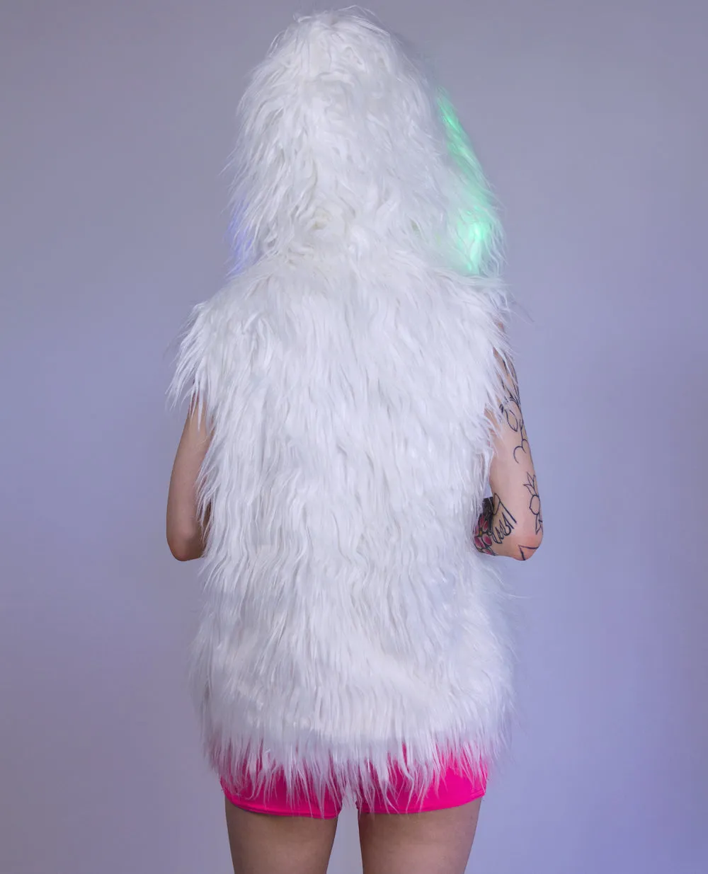 LIGHT UP FUR GILET SHORT