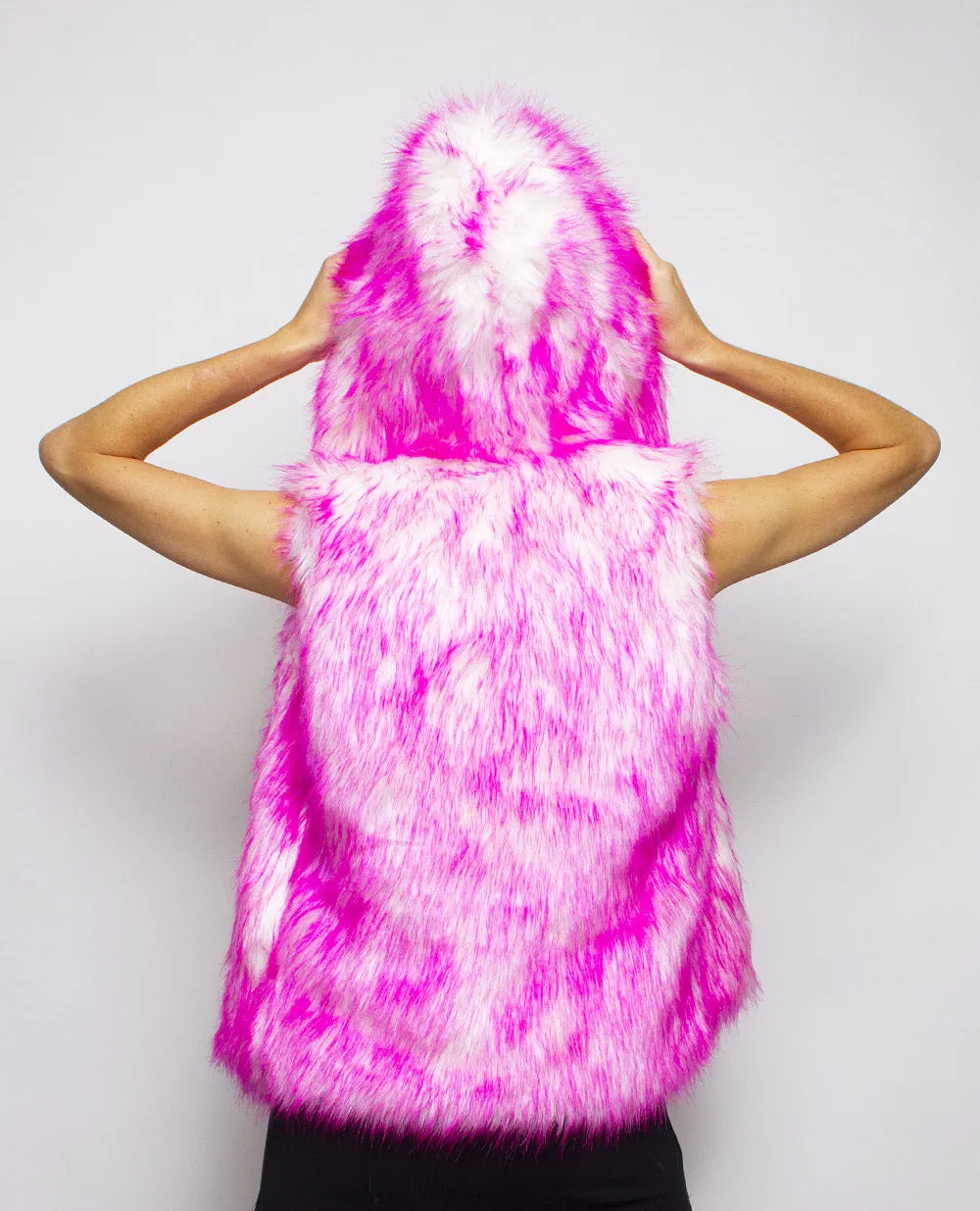 LIGHT UP FUR GILET SHORT