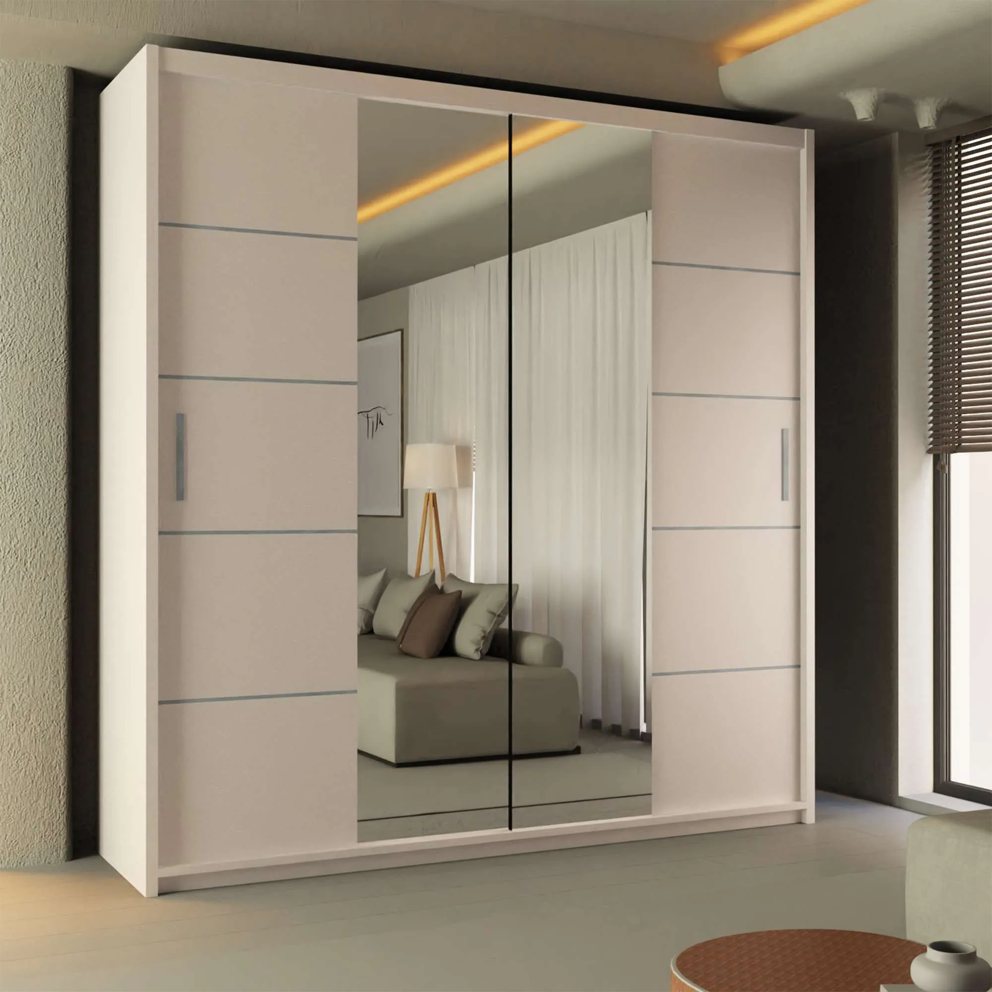 Lisbon Sliding Door Wardrobe - Luxurious and Spacious with Full-Length Mirror