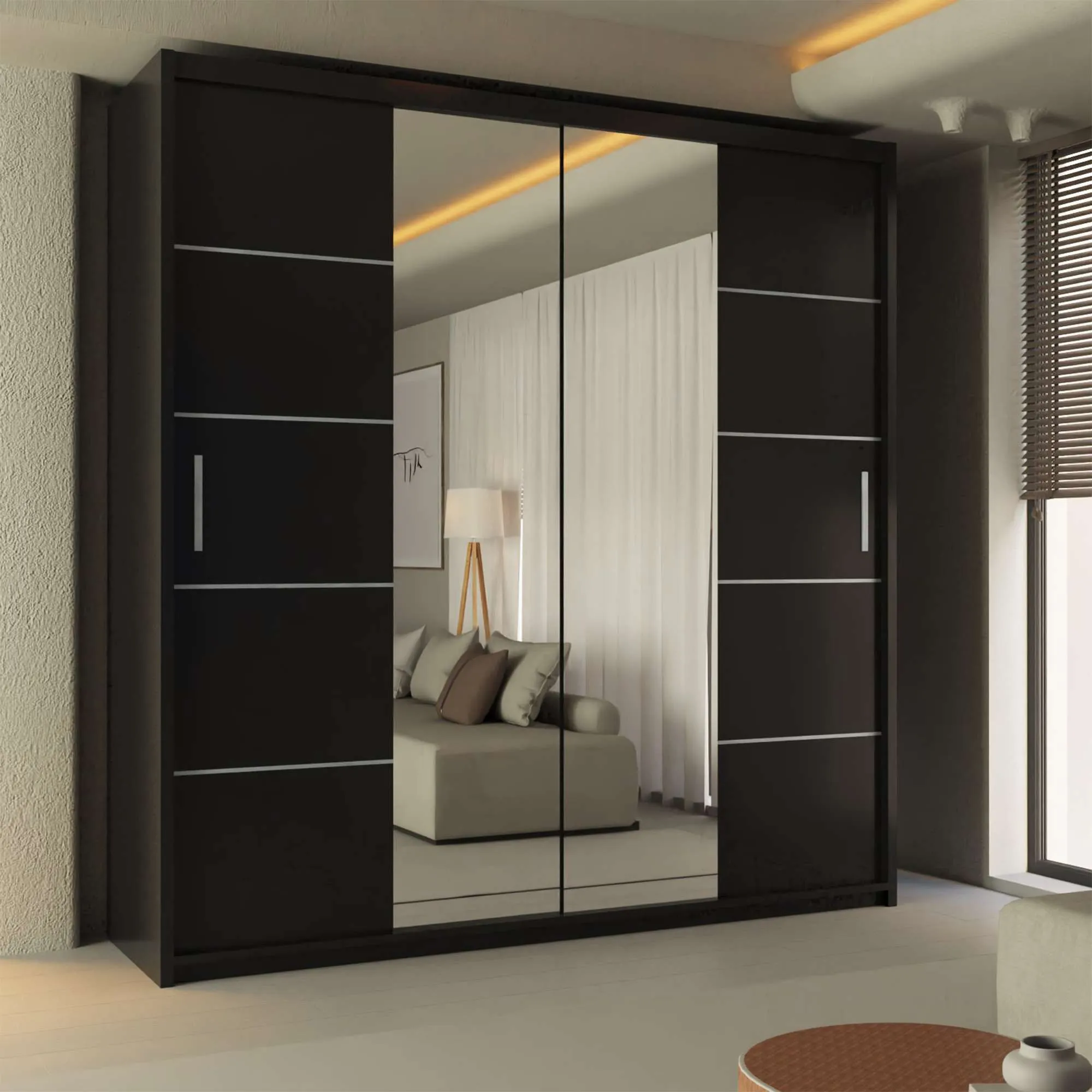 Lisbon Sliding Door Wardrobe - Luxurious and Spacious with Full-Length Mirror