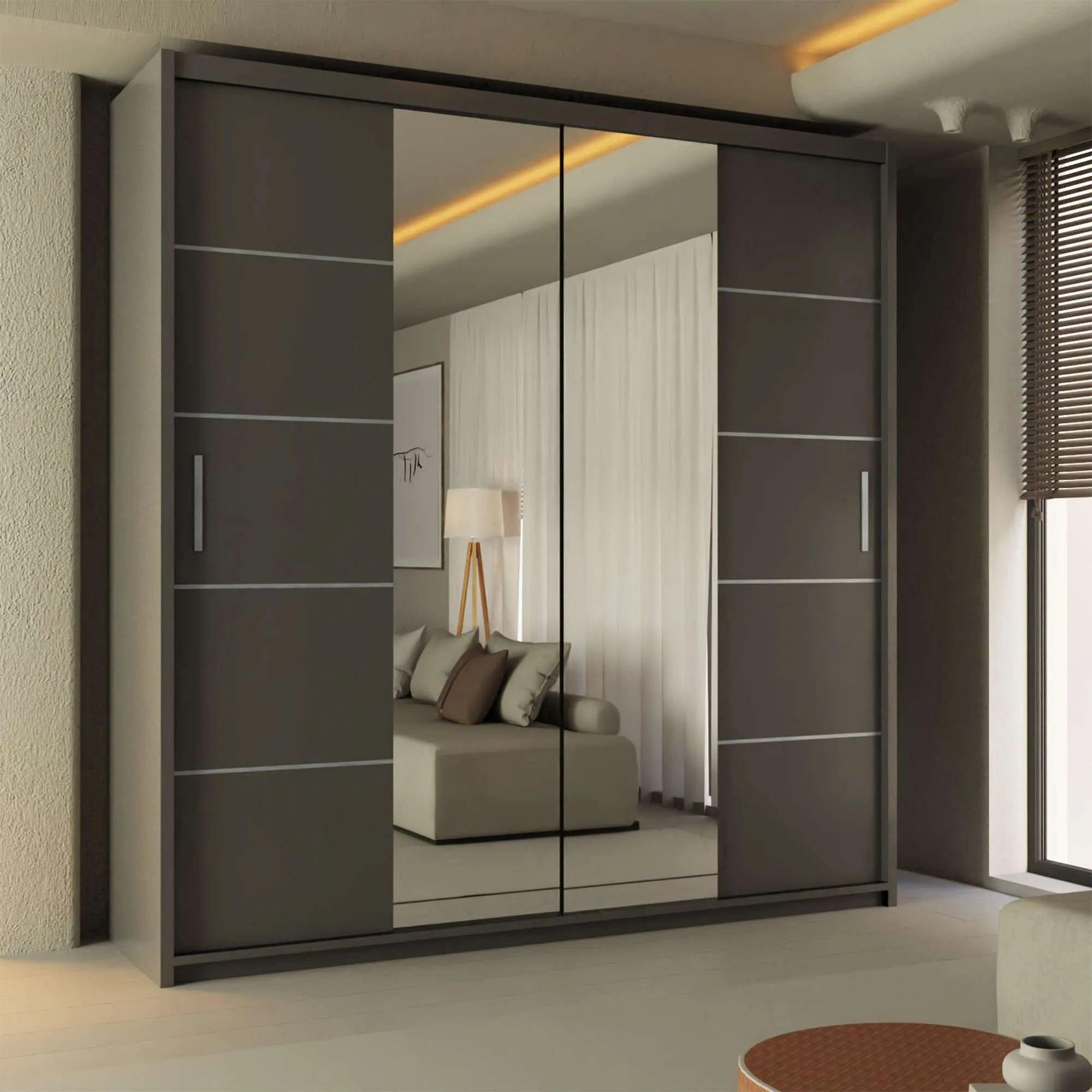 Lisbon Sliding Door Wardrobe - Luxurious and Spacious with Full-Length Mirror