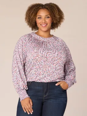 Long Sleeve Crew Neck Side Button Placket Plus Size Knit Top