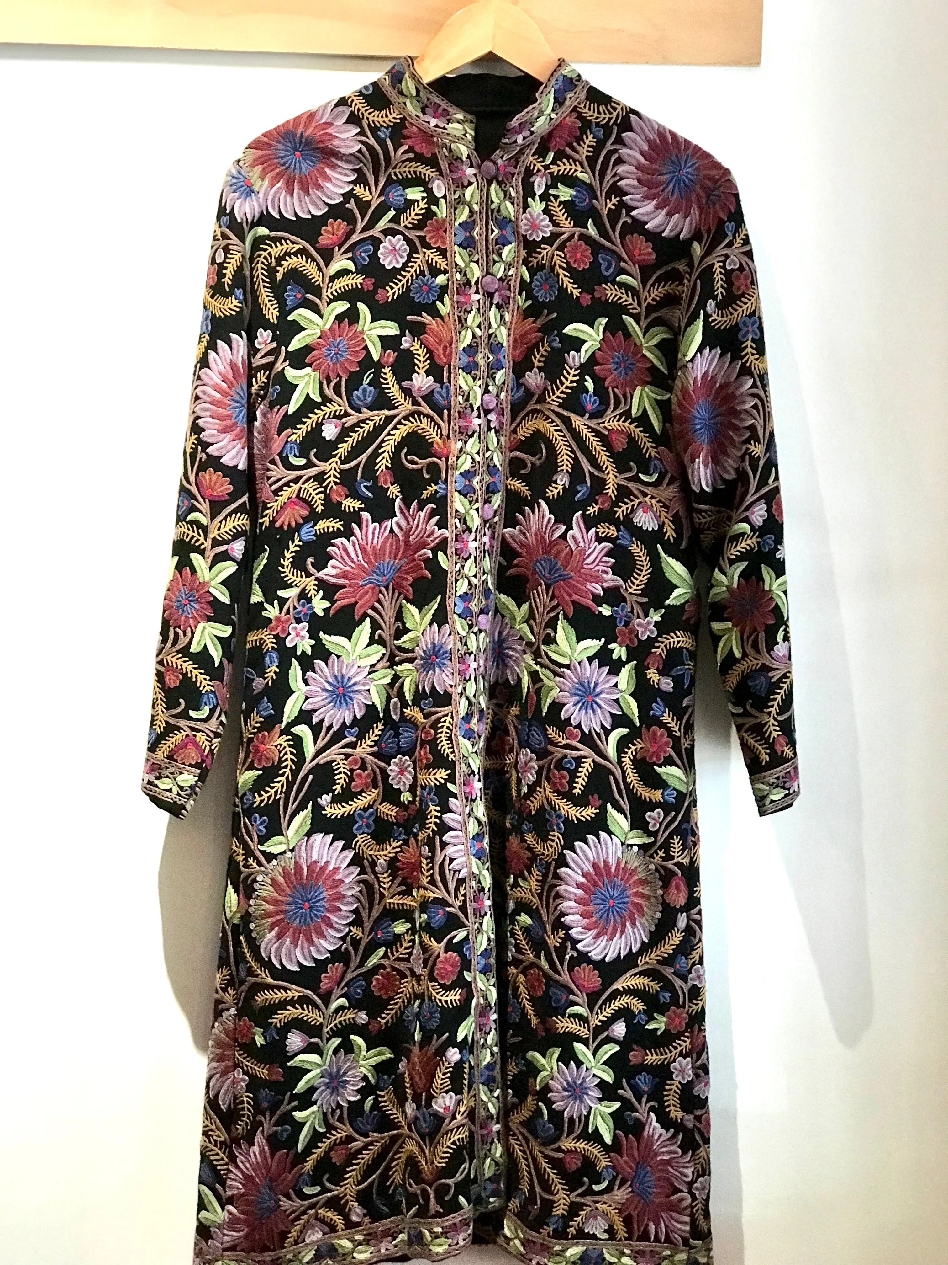 Louise Mitchel Hand Embroidered Wool Coat